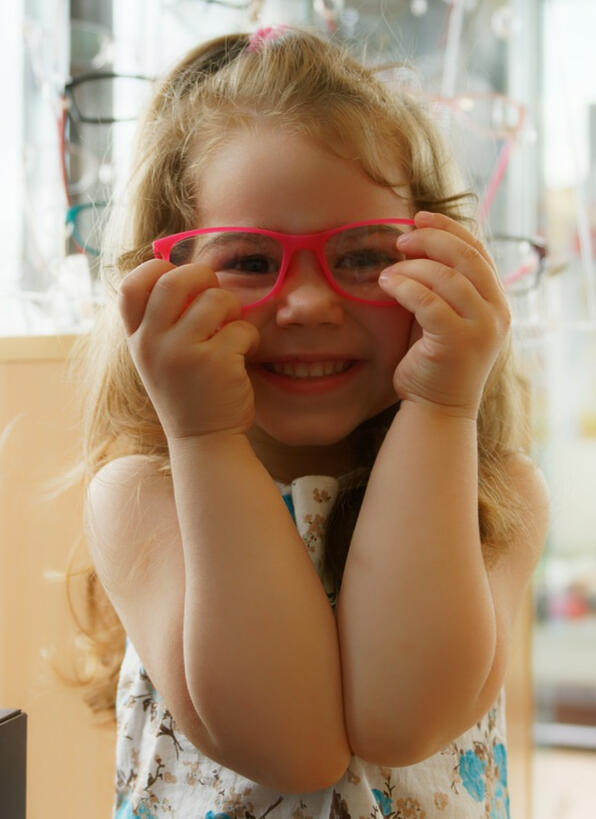 Little Girl Happy with Glasses
